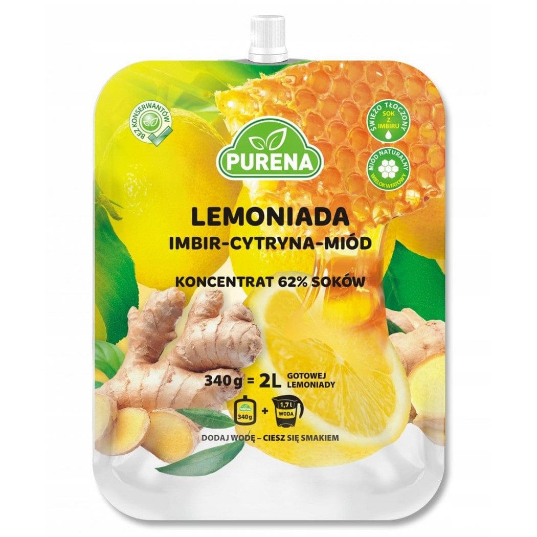 Produkt PURENA Lemoniada Lemoniada imbir-cytryna-miód PURENA koncentrat na 2l 340g 002863