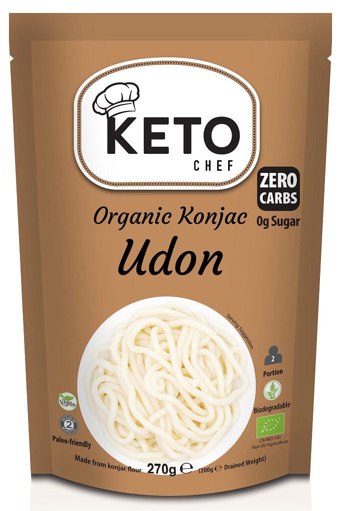 Produkt KETO CHEF Makaron KETO CHEF Makaron keto konjac typu noodle udon bezglutenowy 270g Bio 5060691233557