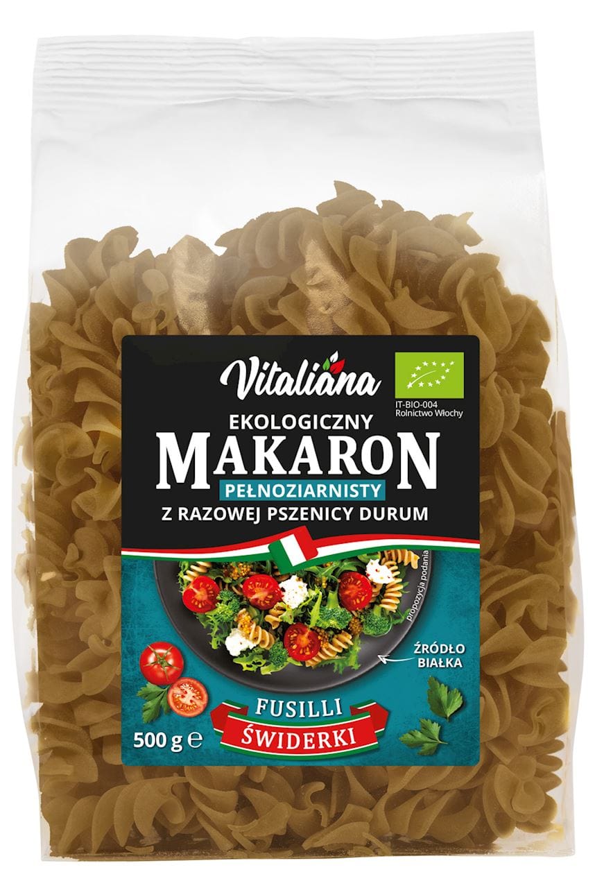 Produkt VITALIANA MAKARON (SEMOLINOWY RAZOWY) FUSILLI BIO 500 g - VITALIANA 5906750251592
