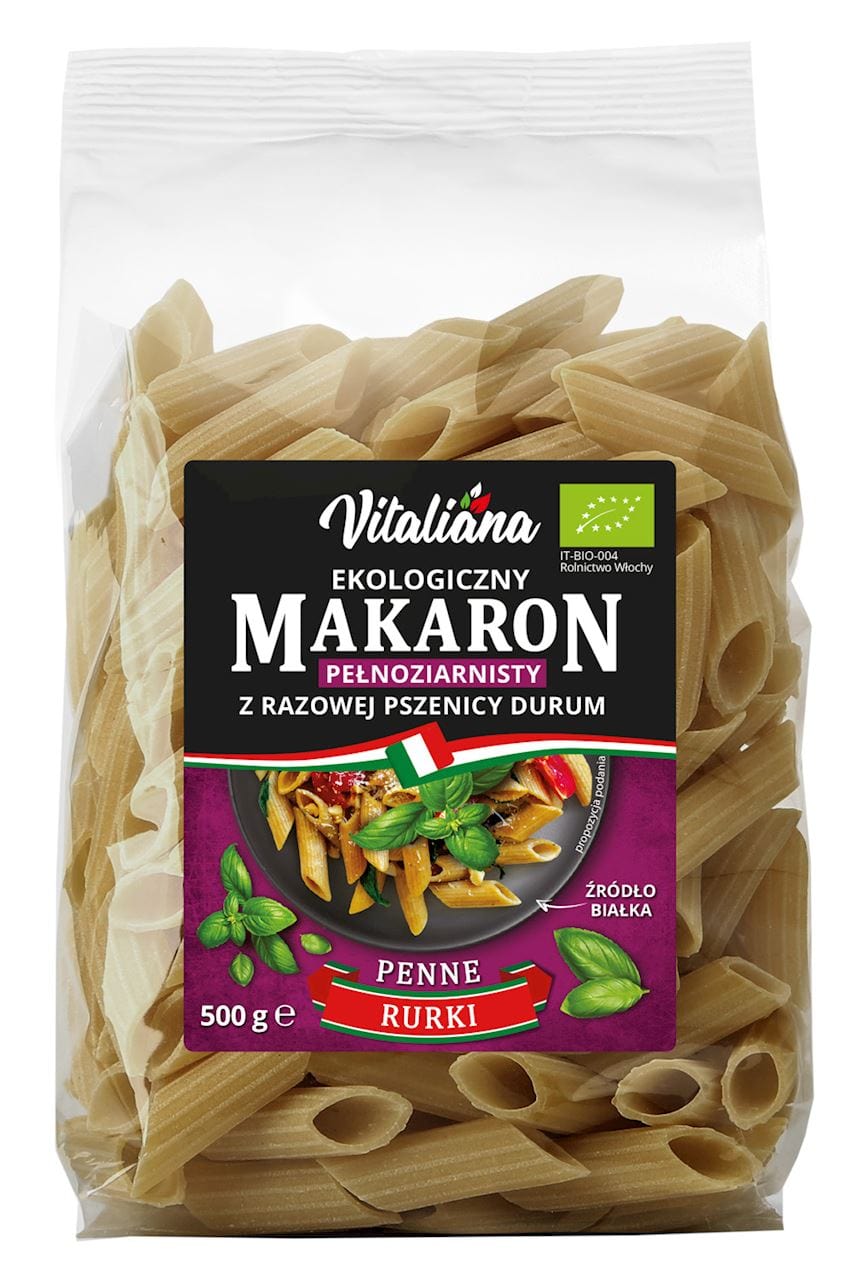 Produkt VITALIANA MAKARON (SEMOLINOWY RAZOWY) PENNE BIO 500 g - VITALIANA 5906750251615