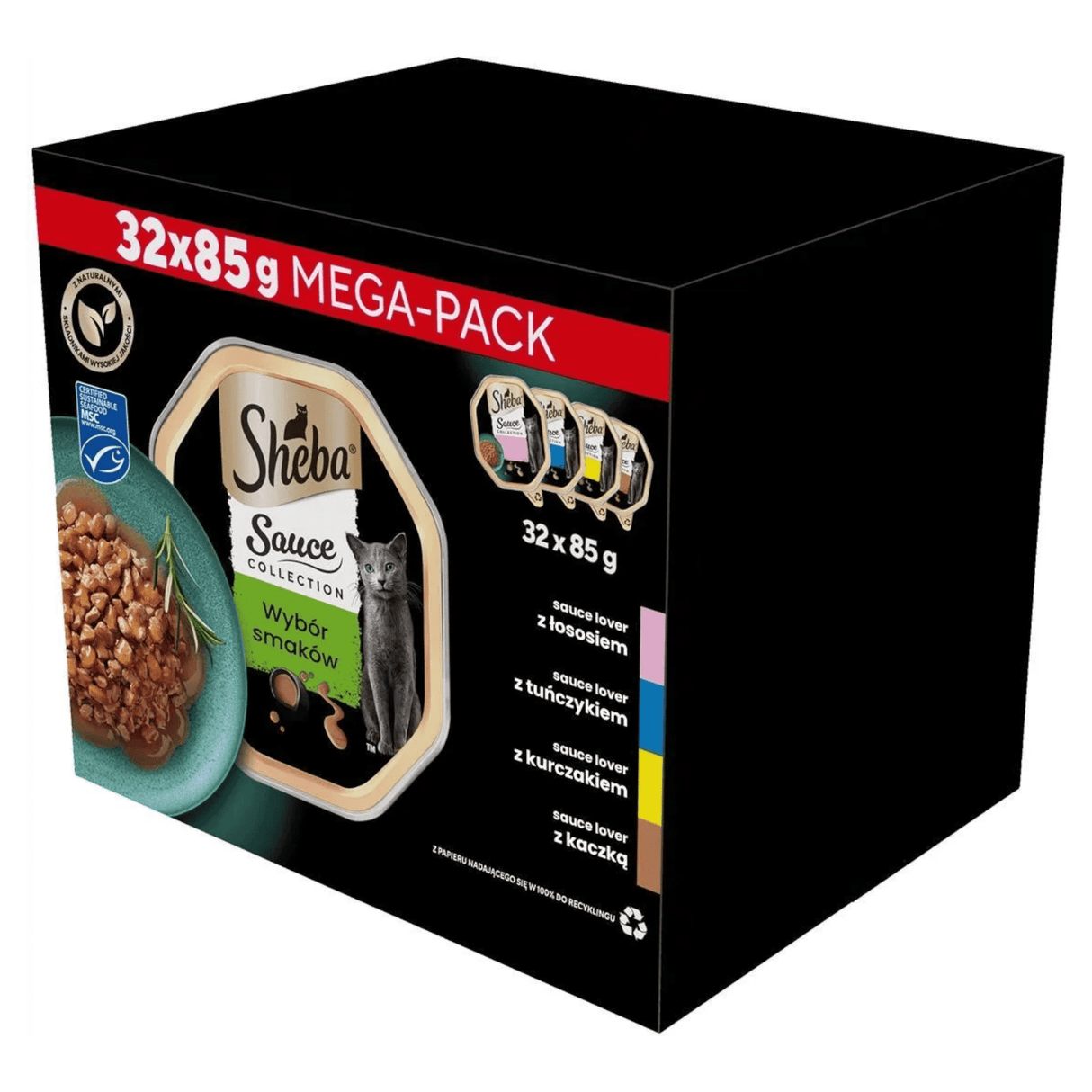 Produkt SHEBA Mokra karma dla kota SHEBA Mega Pack Drób i Ryba Tacka 32x85g 003862