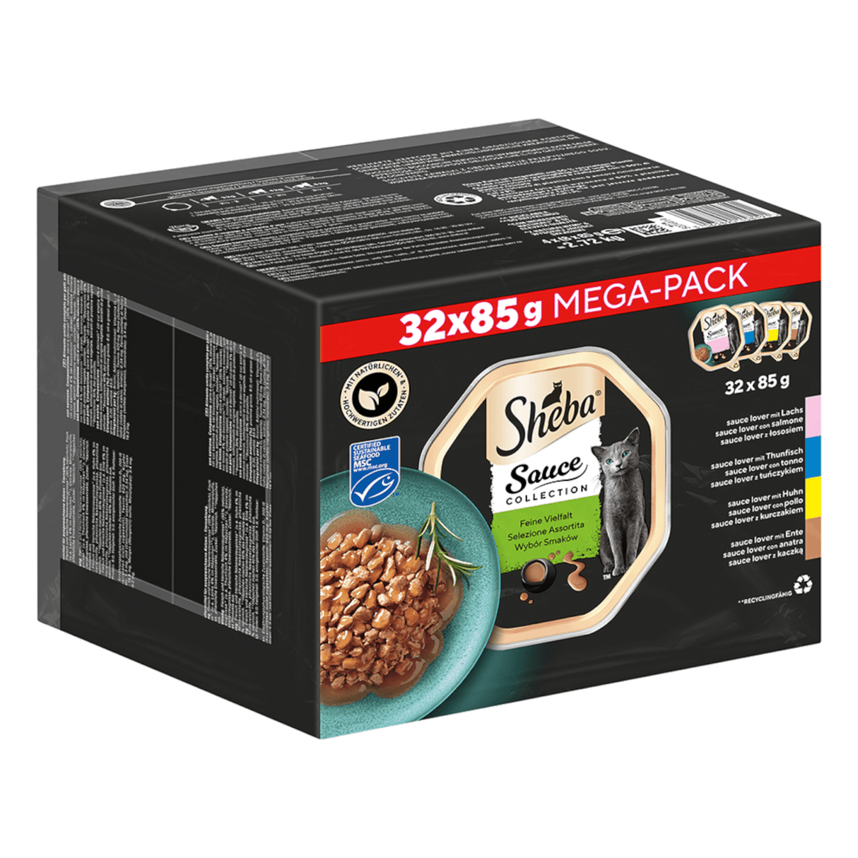 Produkt SHEBA Mokra karma dla kota SHEBA Mega Pack Drób i Ryba Tacka 32x85g 003862