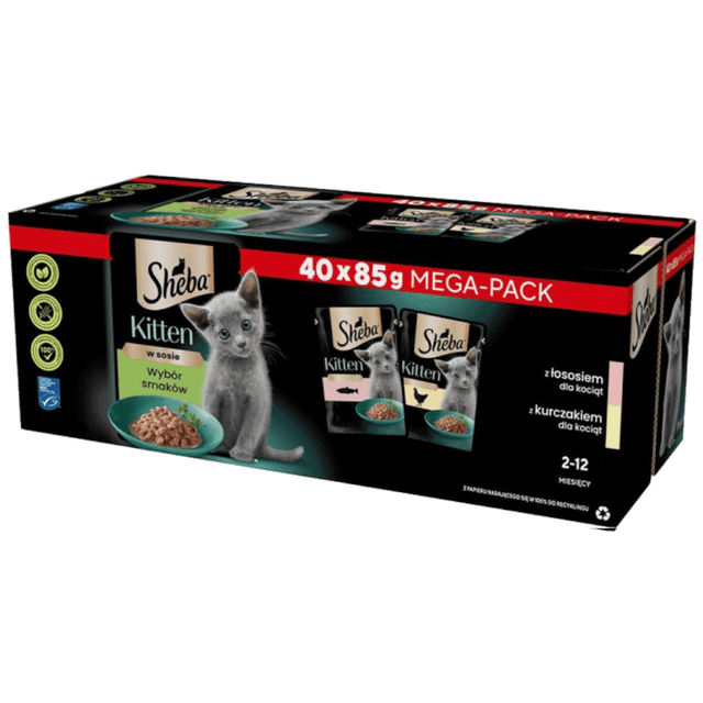 Produkt SHEBA Mokra karma dla kotów SHEBA Nature's Collection Kitten Kurczak i Łosoś w saszetkach 40x85g 003855