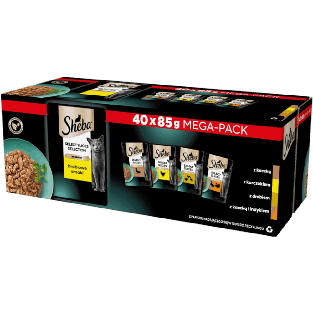 Produkt SHEBA Mokra karma dla kotów SHEBA Selection Slices Drobiowe smaki w saszetkach 40x85g 003856
