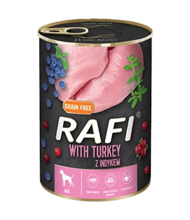 Produkt RAFI Mokra karma dla psa Karma mokra dla psa RAFI Mix z borówką i żurawiną 24x 400g Z00981