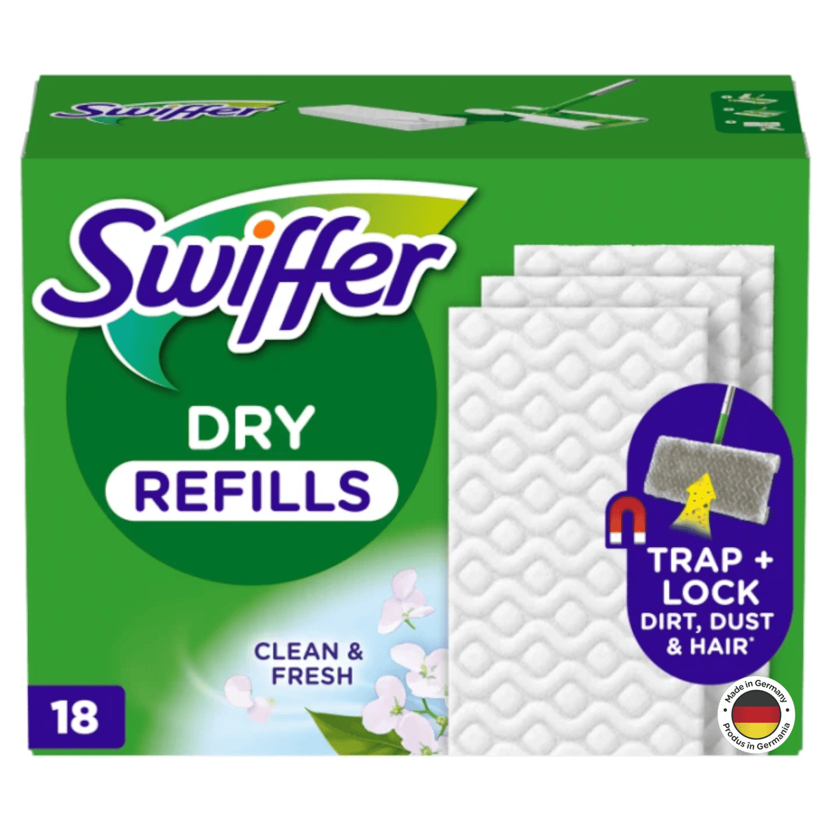 Produkt SWIFFER Mopy i wkłady Suche chusteczki SWIFFER Zapas do mopa 18szt 003402