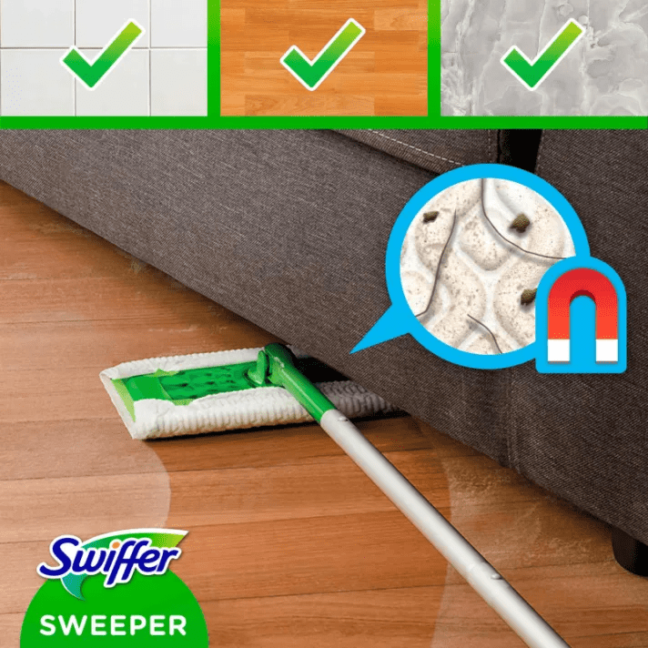 Produkt SWIFFER Mopy i wkłady Zestaw startowy SWIFFER XXL Mop + 8 suchych chusteczek + 3 mokre chusteczki 003401