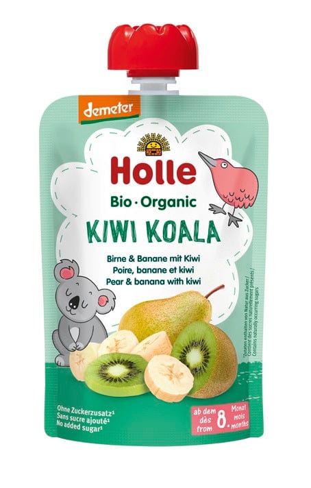 Produkt HOLLE (żywność dla niemowląt) MUS KIWI KOALA (GRUSZKA - BANAN - KIWI) BEZ DODATKU CUKRÓW OD 8 MIESIĄCA DEMETER BIO 100 g - HOLLE 7640161877276