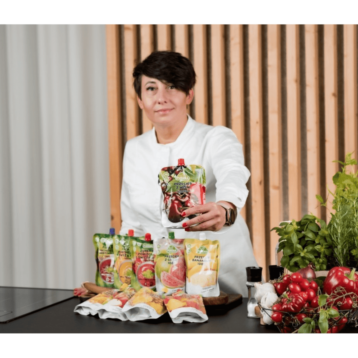 Produkt PURENA Mus owocowy Przecier wiśniowy z jabłkiem 100% PURENA Mus owocowy 250g 002881