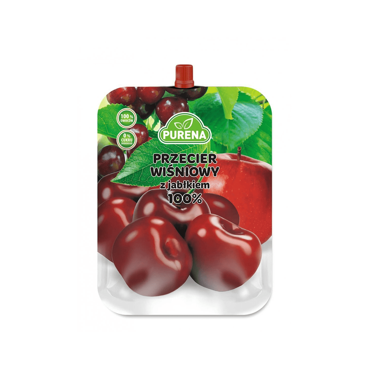 Produkt PURENA Mus owocowy Przecier wiśniowy z jabłkiem 100% PURENA Mus owocowy 250g 002881