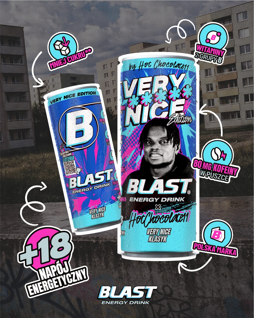 Produkt ENERGY BLAST Napoje energetyczne 24x Napój energetyczny BLAST Energy Drink Very Nice Klasyk 250ml K_026749_24