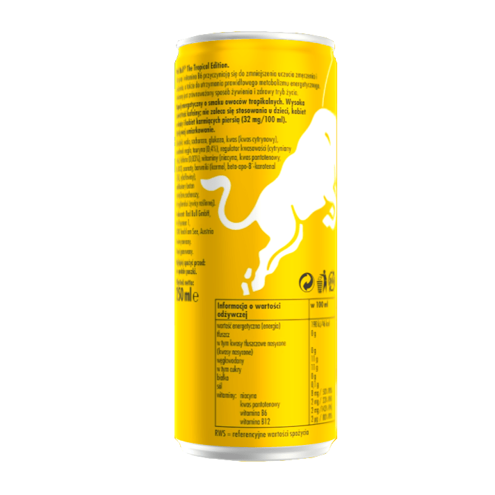 Produkt RED BULL Napoje energetyczne Napój energetyczny RED BULL Tropical Edition Puszka 250ml 032665