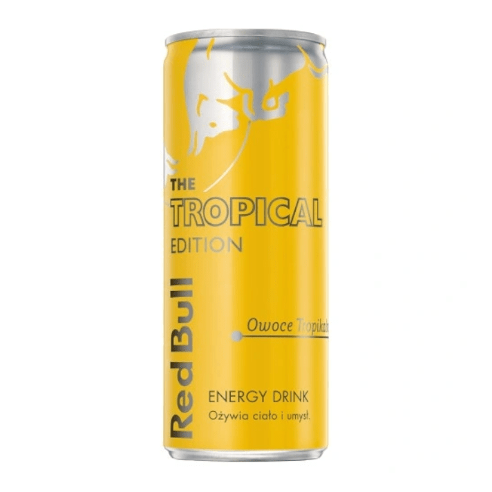 Produkt RED BULL Napoje energetyczne Napój energetyczny RED BULL Tropical Edition Puszka 250ml 032665