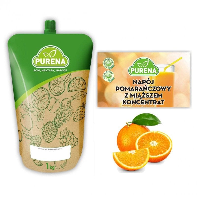 Produkt PURENA Napoje niegazowane Koncentrat Napój pomarańczowy z miąższem PURENA 1kg na 6l 003325