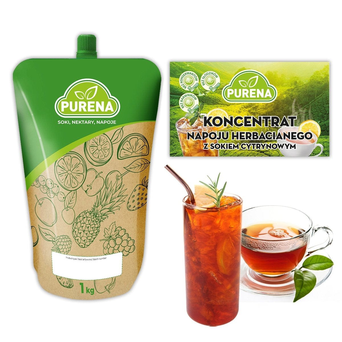 Produkt PURENA Napoje niegazowane Napój Ice Tea Koncentrat herbaty z sokiem cytrynowym PURENA 1kg 003333