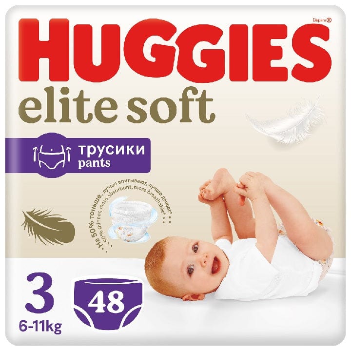 Produkt HUGGIES Pieluchomajtki HUGGIES Elite Soft Pants Mega Pieluchomajtki rozmiar 3 (6 - 11 kg) 48szt 033090