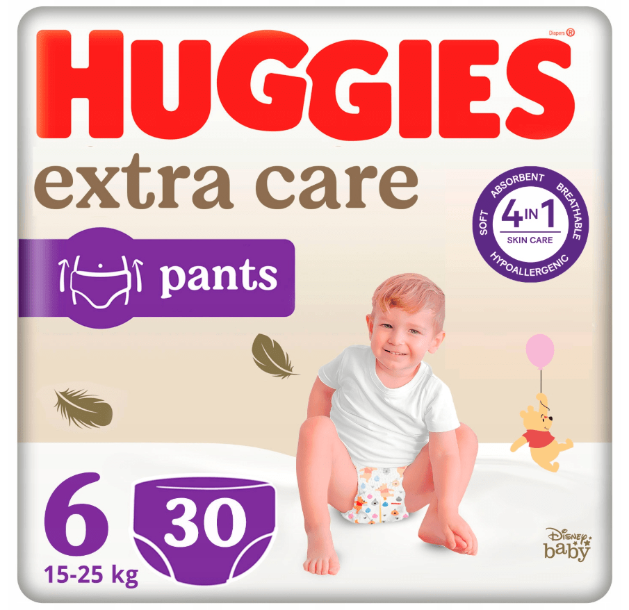 Produkt HUGGIES Pieluchomajtki Pieluchomajtki HUGGIES Extra Care Pants Mega 6 (15-25kg) 30 szt 034882