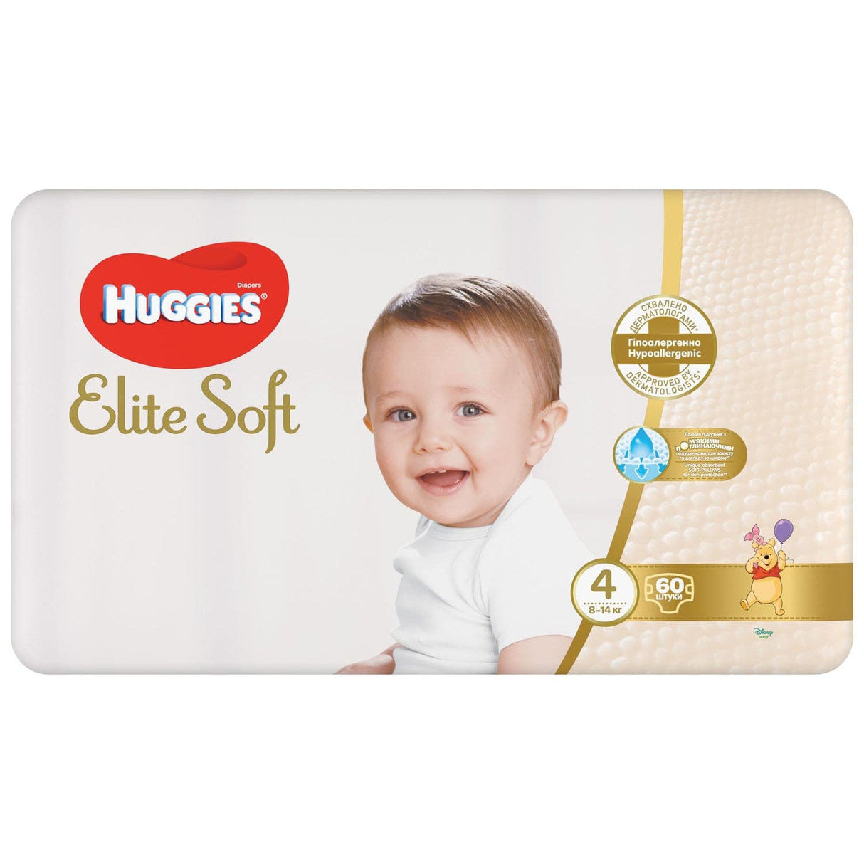 Produkt HUGGIES Pieluchy Pieluchy HUGGIES Elite Soft 4 (8-16kg) 60 szt 030799