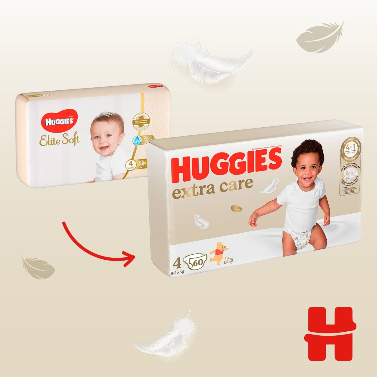 Produkt HUGGIES Pieluchy Pieluchy HUGGIES Extra Care 4 (8-16kg) 180 szt K_038111_3