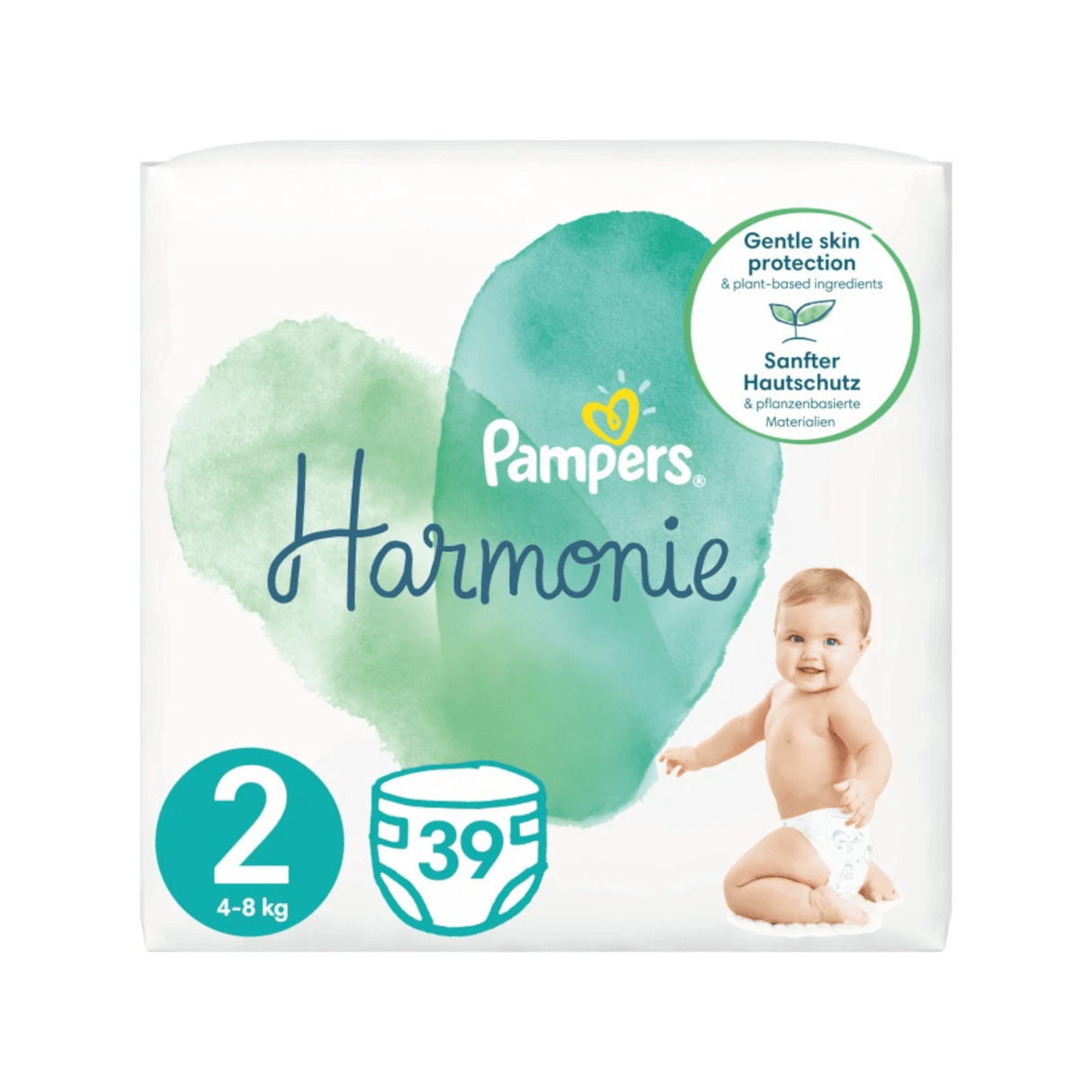 Produkt PAMPERS Pieluchy Pieluchy PAMPERS Harmonie Rozmiar 2 (4–8 kg) 39szt 032407