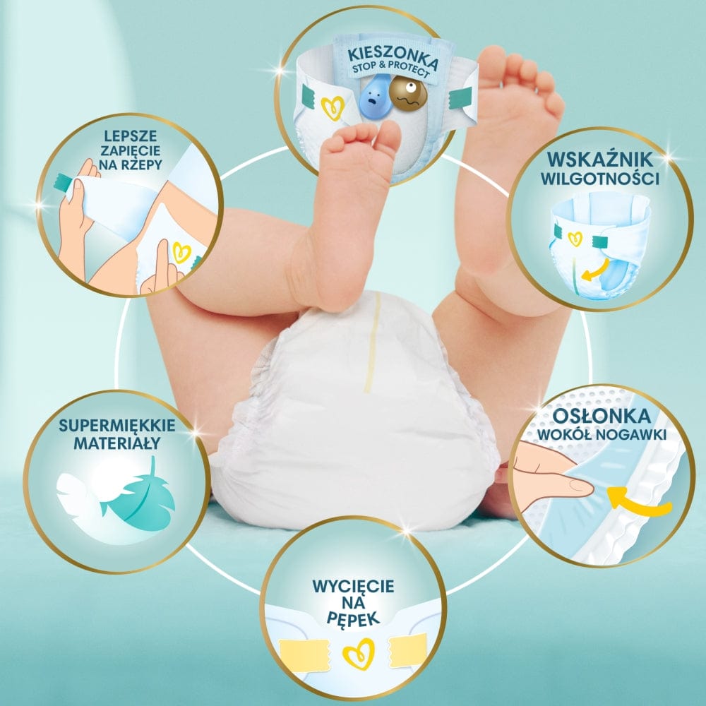 Produkt PAMPERS Pieluchy Pieluchy PAMPERS Premium Care Skin Comfort rozmiar 1 (2-5 kg) 26 szt Paleta 280 opakowań K_032411_280