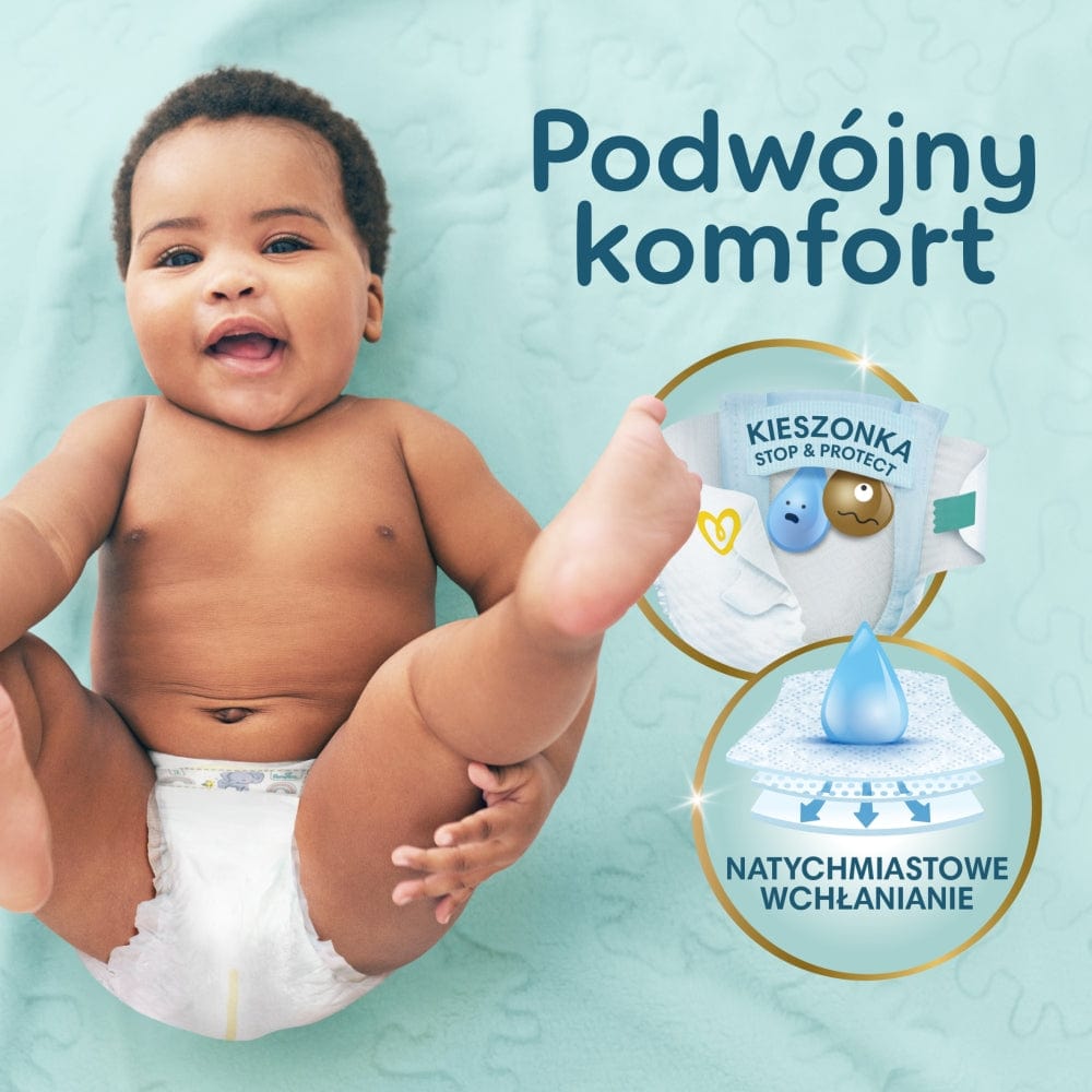 Produkt PAMPERS Pieluchy Pieluchy PAMPERS Premium Care Skin Comfort rozmiar 1 (2-5 kg) 26 szt Paleta 280 opakowań K_032411_280