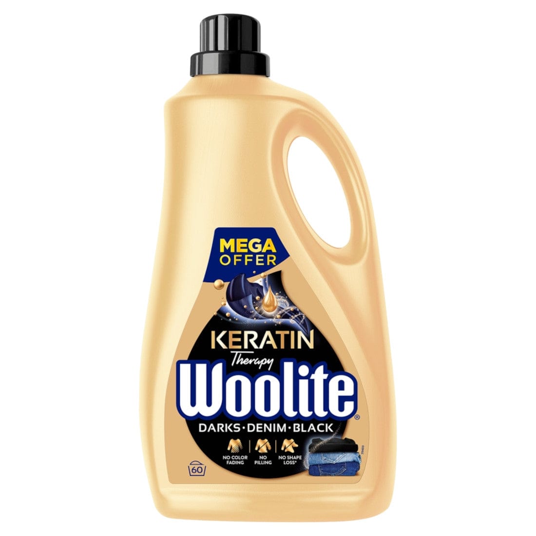 Produkt WOOLITE Płyny i żele do prania Płyn do prania WOOLITE Keratin Therapy biały kolor czarny MIX 60 prań 3x 3,6 l Z00531