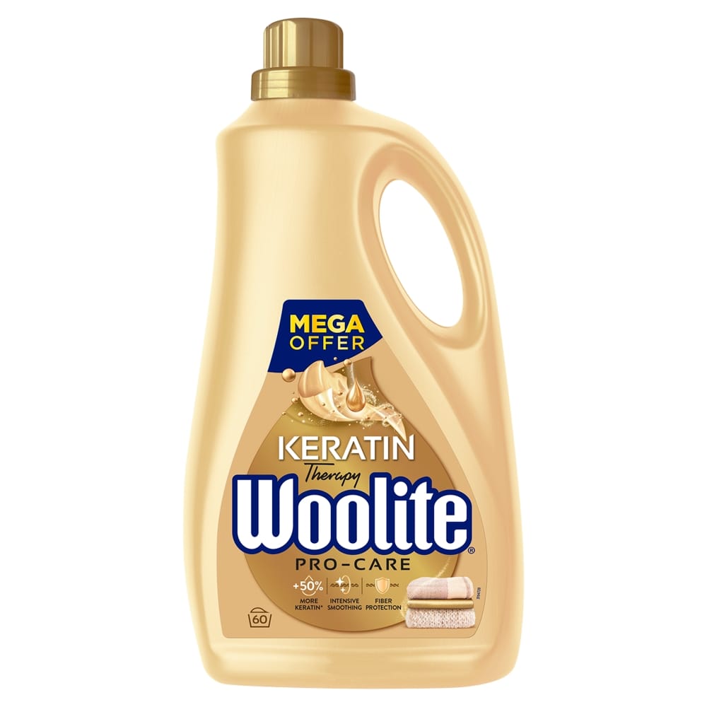 Produkt WOOLITE Płyny i żele do prania Płyn do prania WOOLITE Keratin Therapy biały kolor czarny MIX 60 prań 3x 3,6 l Z00531