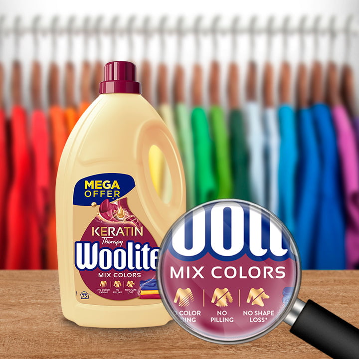 Produkt WOOLITE Płyny i żele do prania Płyn do prania WOOLITE Keratin Therapy MIX czarne + kolor 75 prań 2x 4,5 L Z00561