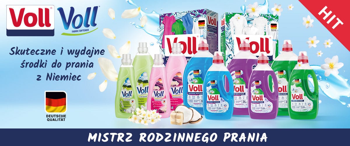 Produkt VOLL Płyny i żele do prania Żel do prania kolorowych niemiecki DE VOLL Color 40 prań 3 l Paleta 160 opakowań K_037616_160