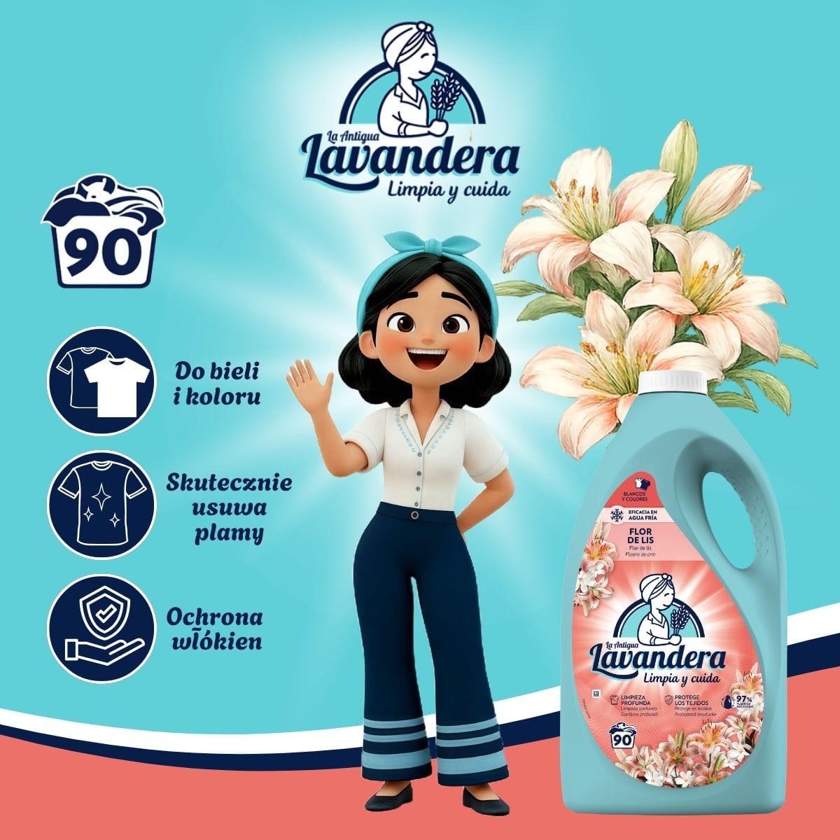 Produkt LAVANDERA Płyny i żele do prania Żel do prania LAVANDERA Flor de Lis Lilia 4,5L 003828