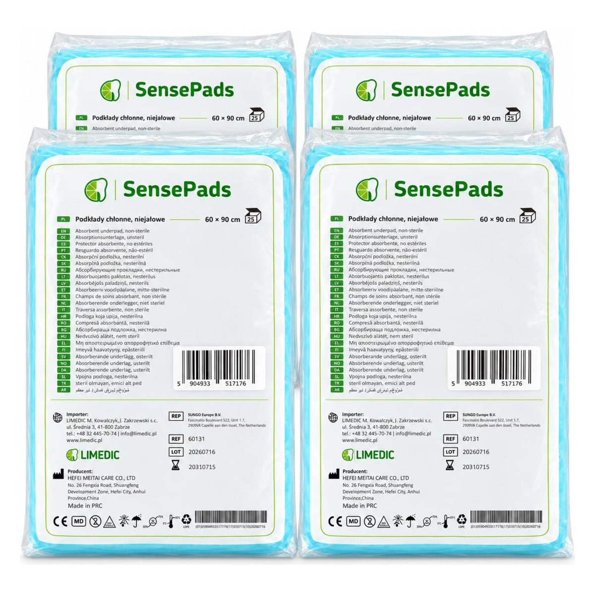 Produkt LIMEDIC Podkłady higieniczne Podkłady chłonne niejałowe LIMEDIC SensePads 60x60cm 4x 25szt K_006381_4