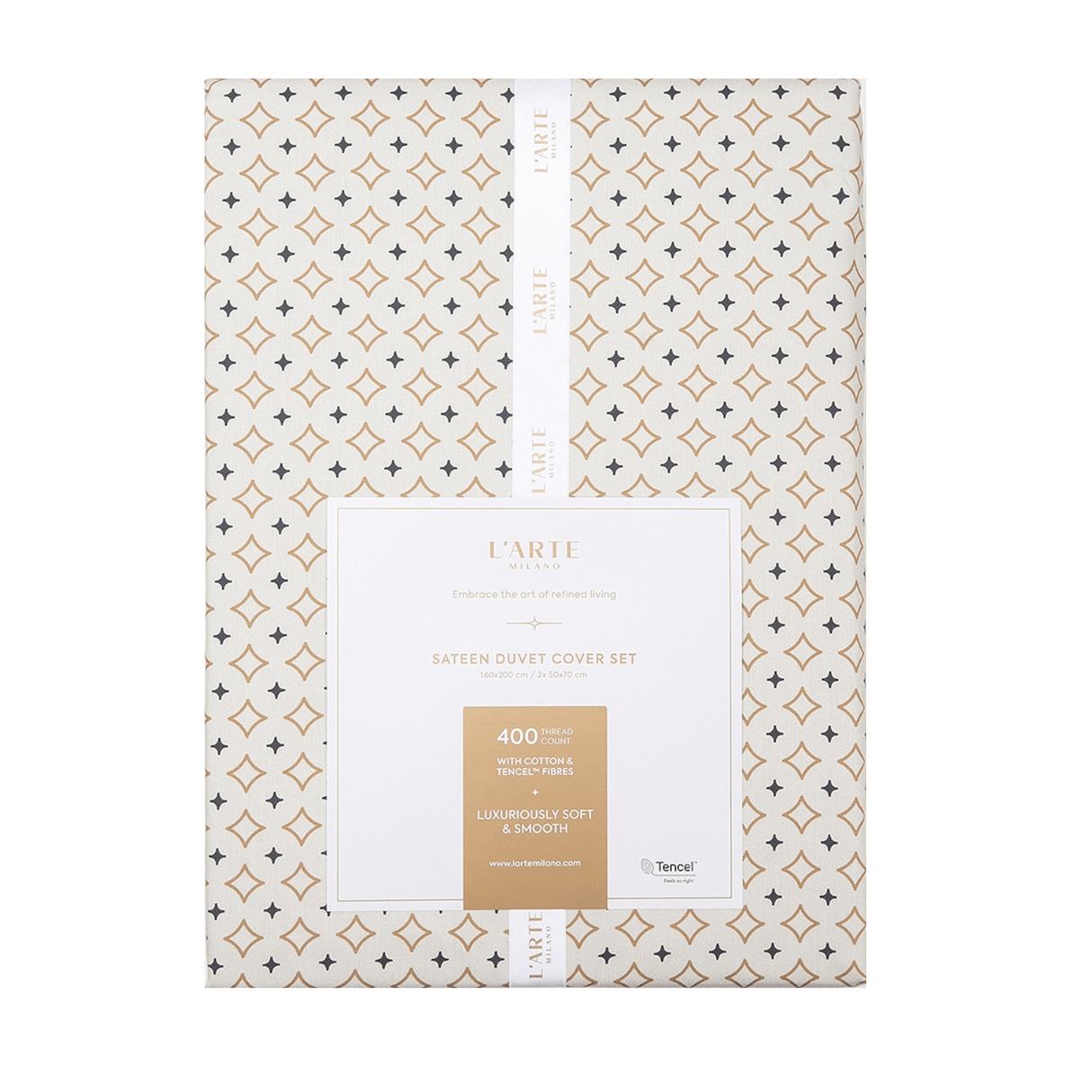 Produkt FIORI DI SETA Pościel Satynowy komplet pościeli L'ARTE MILANO 160x200 cm z bawełny i tencelu o liczbie nici 400 052812