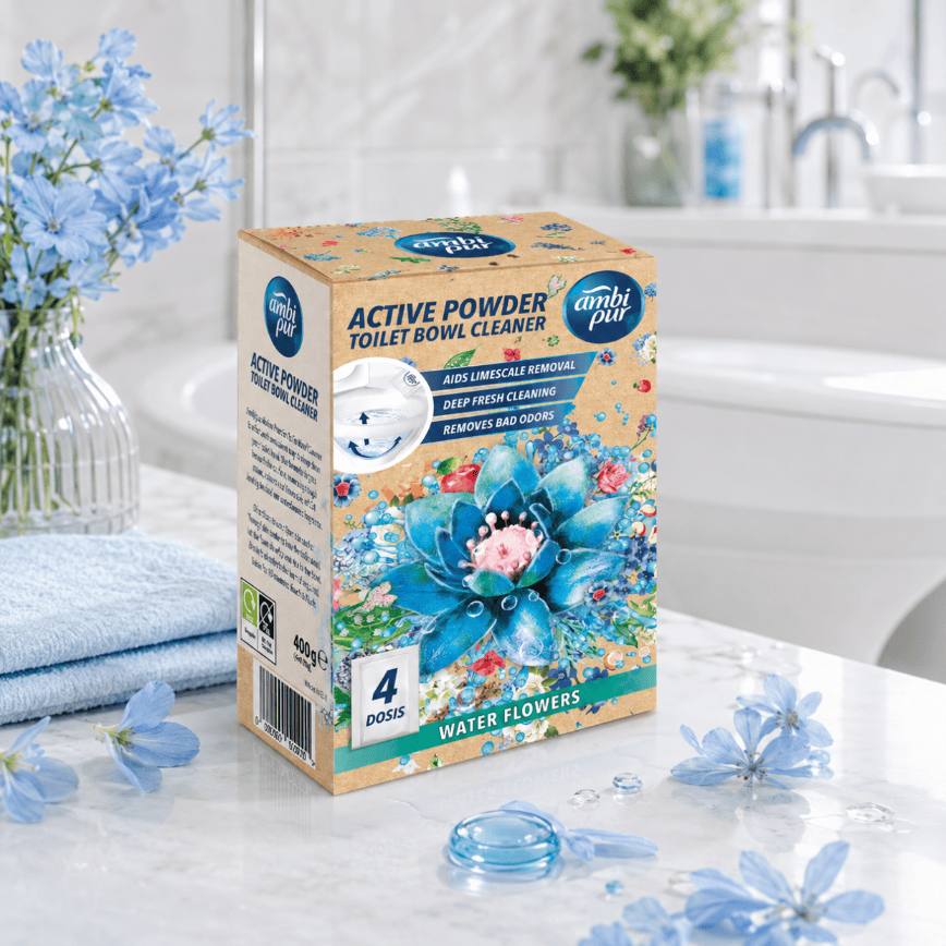 Produkt AMBI PUR Proszek do WC AMBI PUR Active Powder Water Flowers 4x100g 005022