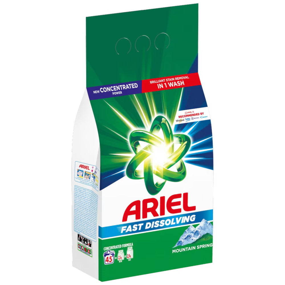 Produkt ARIEL Proszki do prania Proszek do prania ARIEL Mountain Spring do białego 45 prań 2,475kg 004500