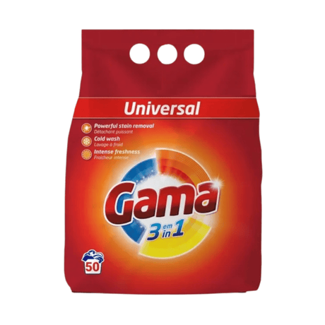 Produkt GAMA Proszki do prania Proszek do prania do kolorów i bieli GAMA Universal 50 prań 3kg 052629