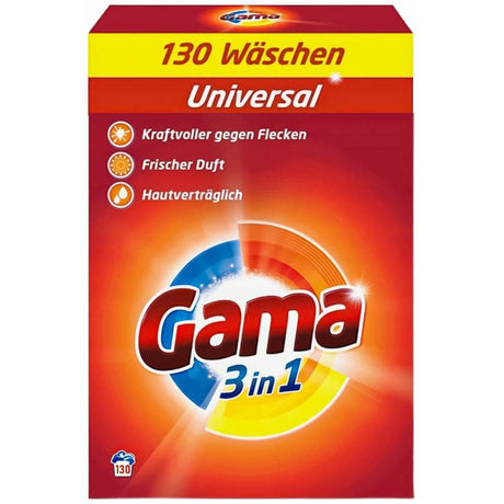 Produkt GAMA Proszki do prania Proszek do prania GAMA 3in1 uniwersalny 130 prania 7,8kg 001534