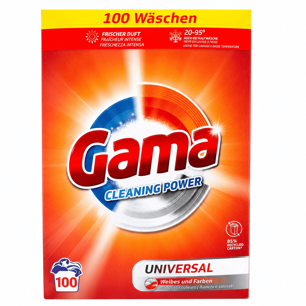 Produkt GAMA Proszki do prania Proszek do prania GAMA Cleaning Power uniwersalny 100 prań 6 kg 000231