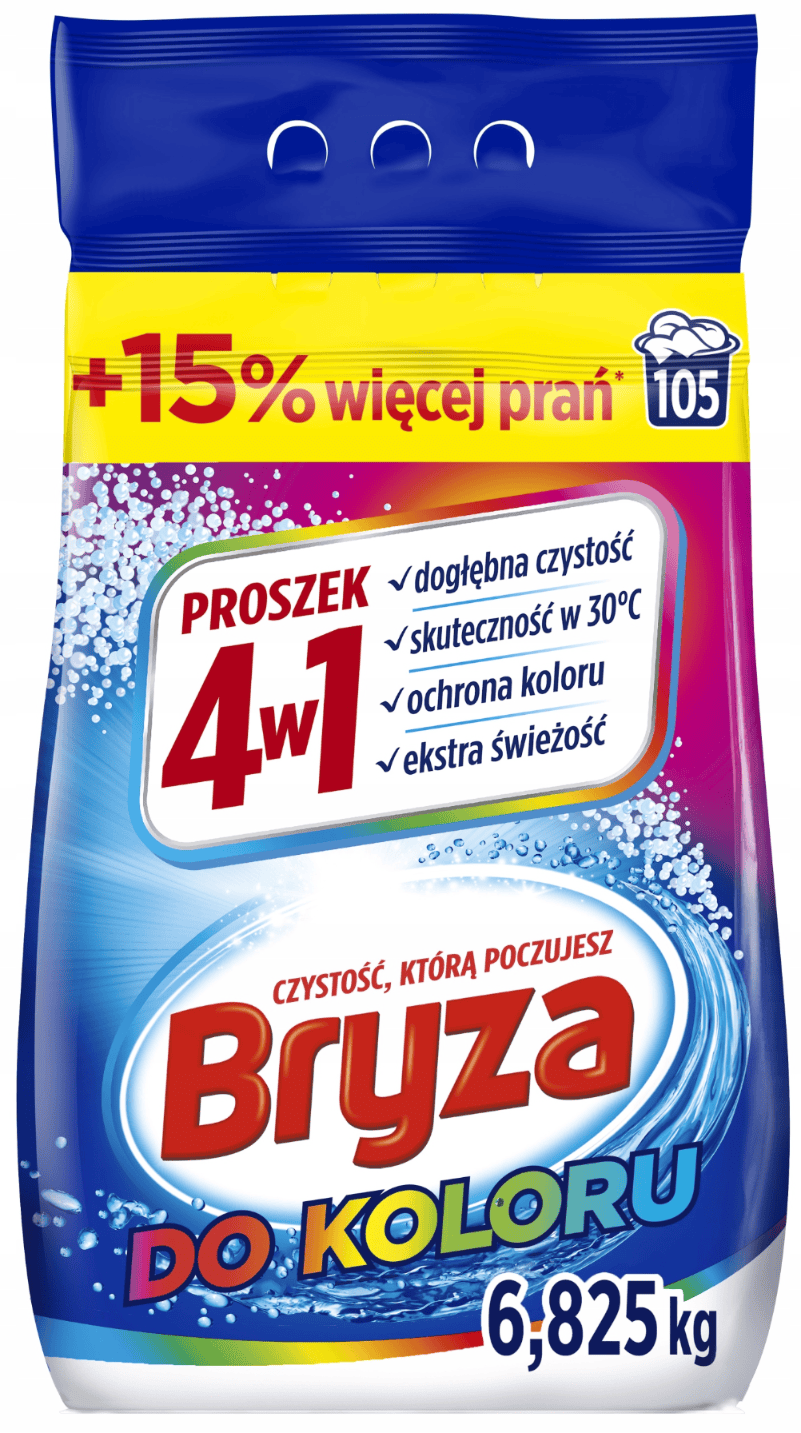 Produkt BRYZA Proszki do prania Proszek do prania kolorów BRYZA Color 4w1 6,825kg 105 prań 004219