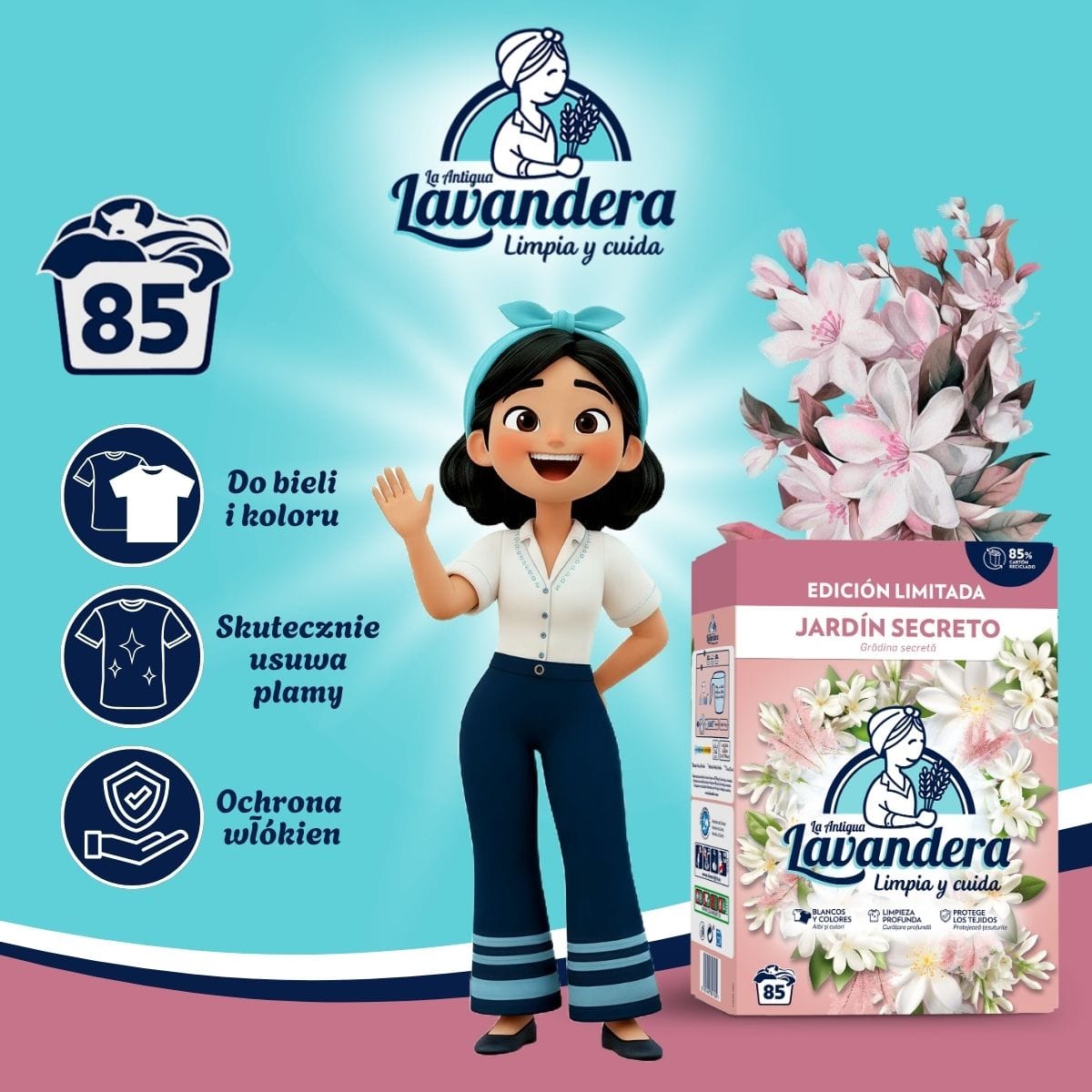 Produkt LAVANDERA Proszki do prania Proszek do prania LAVANDERA Jardin Secreto Sekretny Ogród 4,675kg 003829