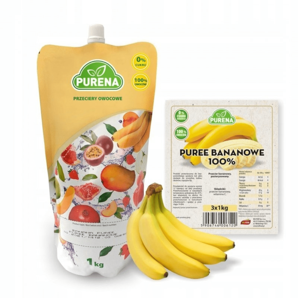 Produkt PURENA Przecier Przecier bananowy 100% PURENA Mus owocowy 1 kg 003319