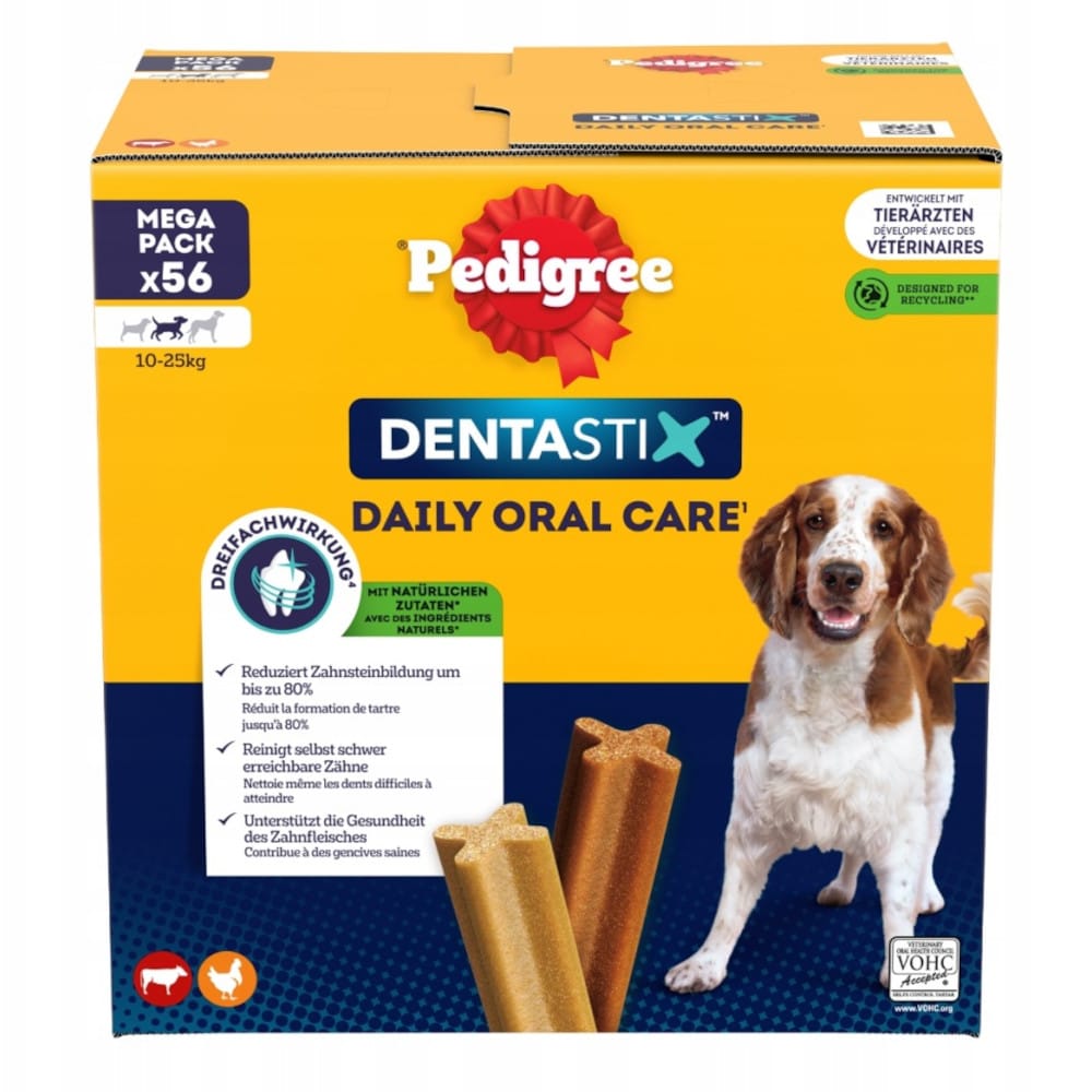 Produkt PEDIGREE Przysmaki dla psa Przysmak dla psa PEDIGREE DentaStix średnie rasy 56szt (8x180g) 034541