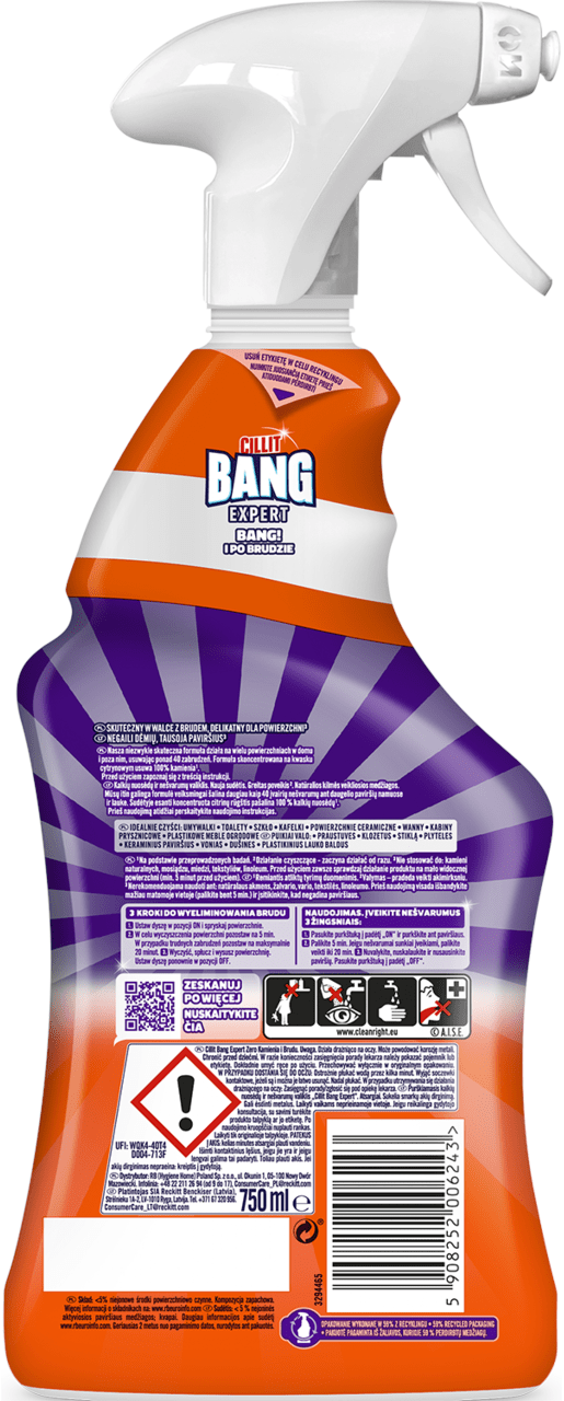 Produkt CILLIT BANG Środki do łazienki Spray do czyszczenia CILLIT Bang EXPERT Limescale & Dirt 750ml 006487