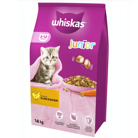 Produkt WHISKAS Sucha Karma dla kociąt WHISKAS Junior z Kurczakiem 14kg 036574