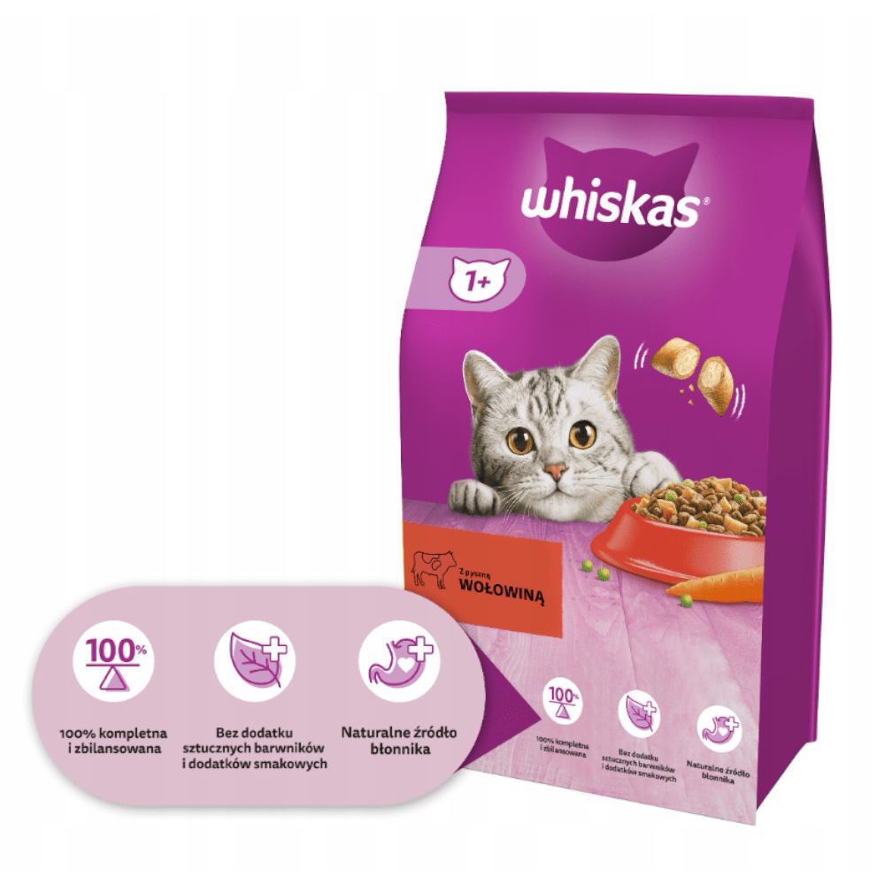 Produkt WHISKAS Sucha Karma dla kotów WHISKAS z wołowiną 14kg 036428