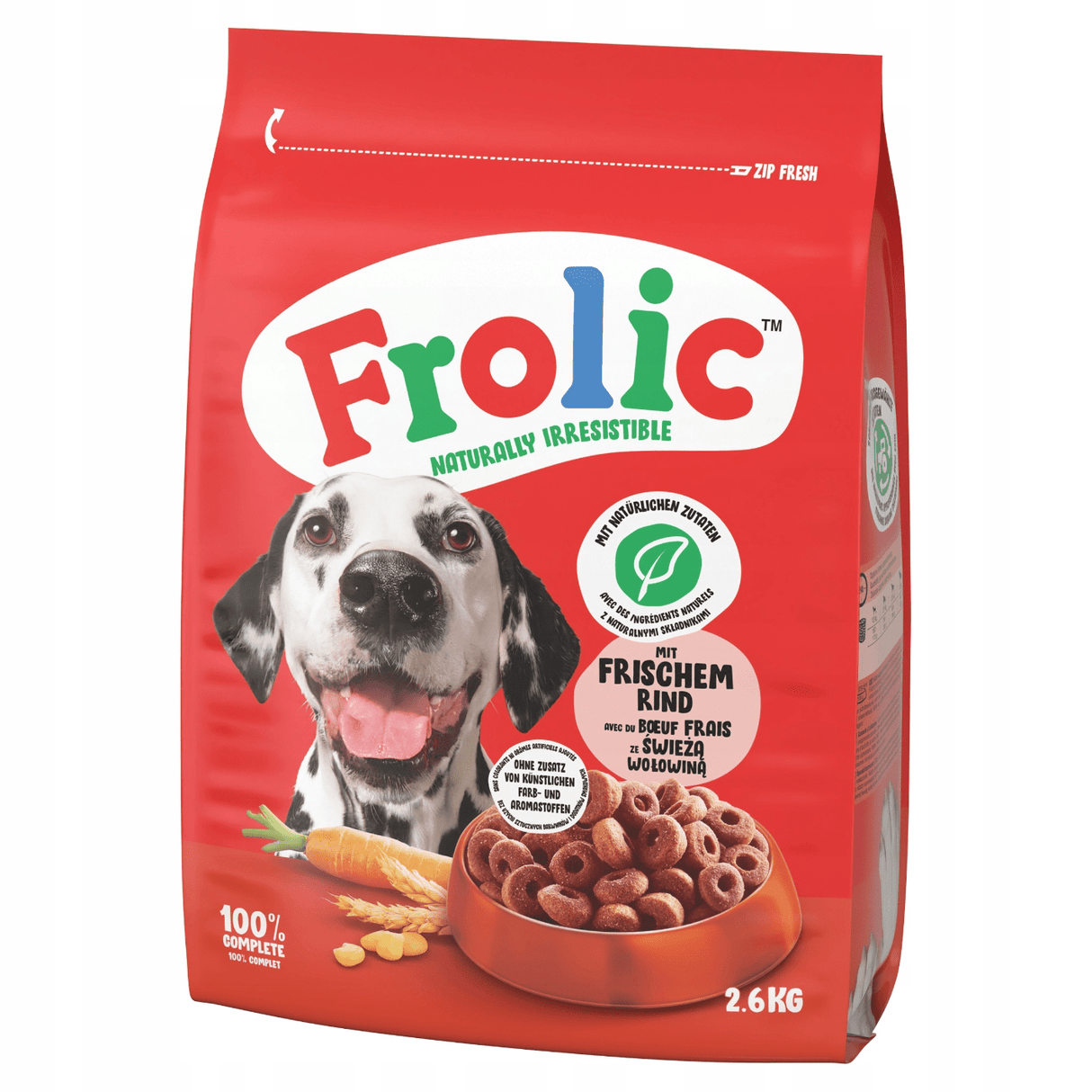 Produkt Vollmart24.com Sucha karma dla psa FROLIC z Wołowiną 2,8kg 003306