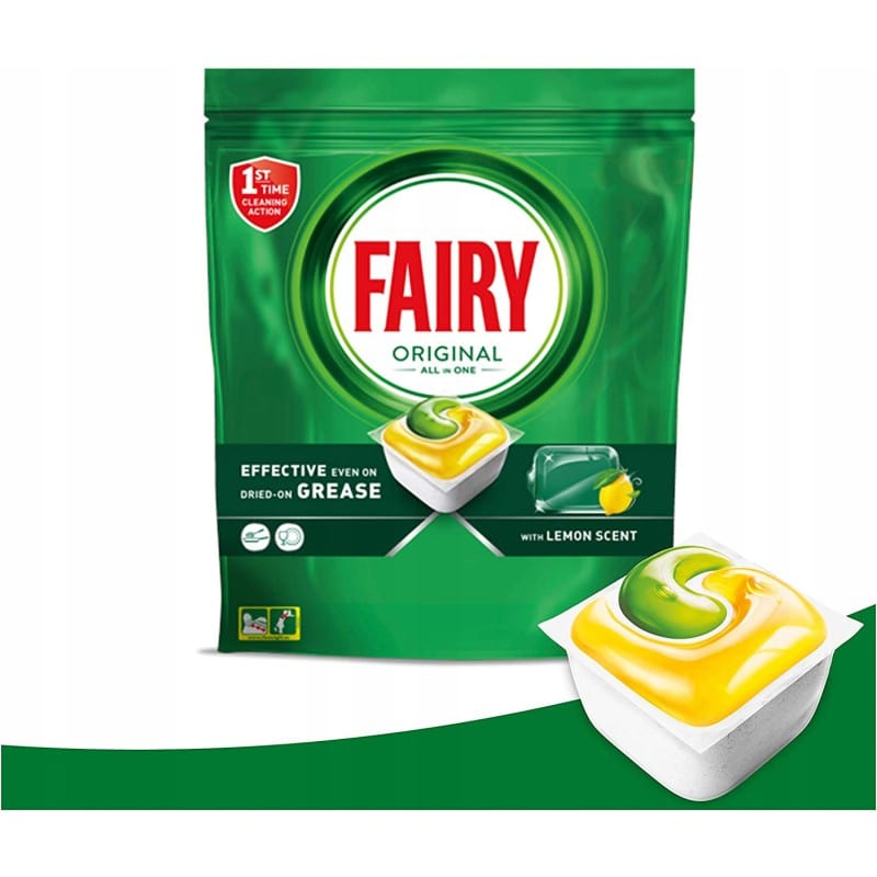 Produkt FAIRY Tabletki i kapsułki do zmywarki Kapsułki do zmywarki FAIRY Original All in One Cytryna 116szt 052752
