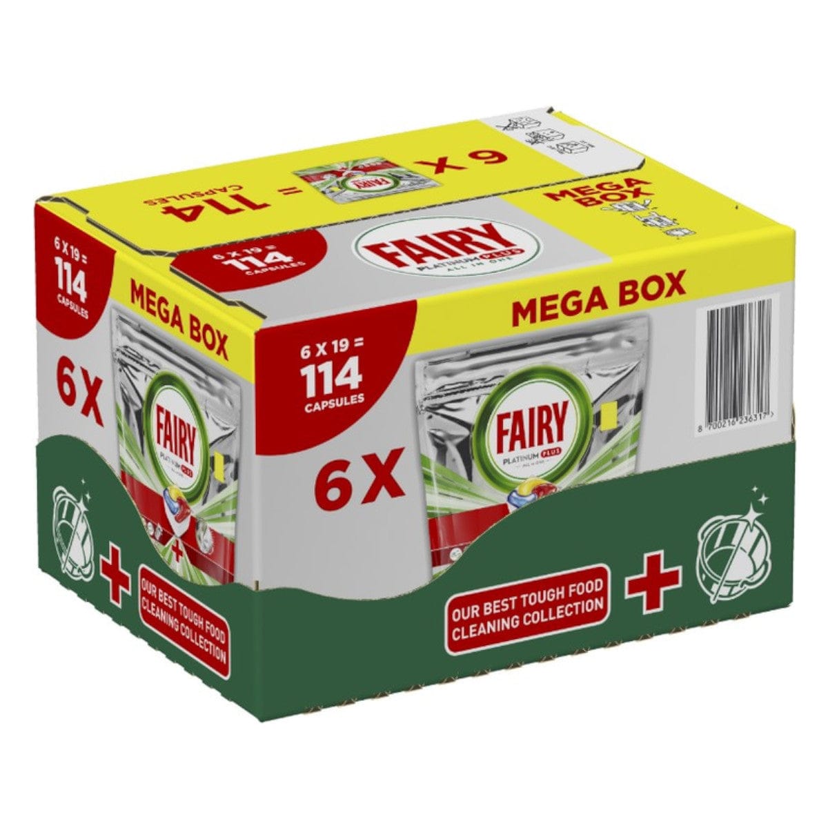 Produkt FAIRY Tabletki i kapsułki do zmywarki Kapsułki do zmywarki FAIRY Platinum Plus All in One Lemon 114 szt 002854