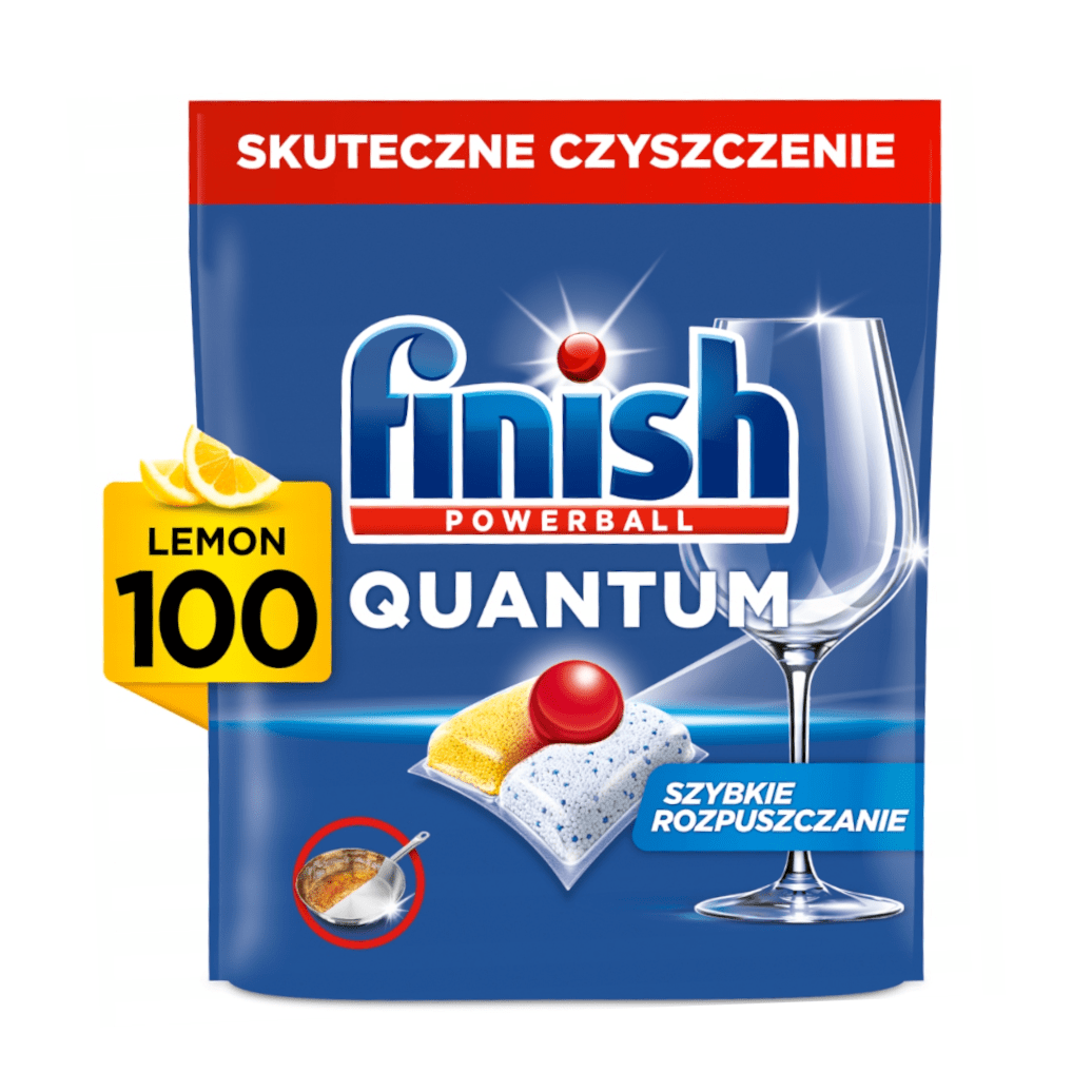 Produkt FINISH Tabletki i kapsułki do zmywarki Kapsułki do zmywarki FINISH Quantum All in One Lemon 100szt 003656