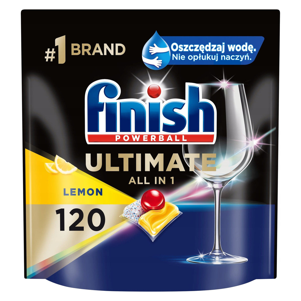 Produkt FINISH Tabletki i kapsułki do zmywarki Kapsułki do zmywarki FINISH Ultimate All in 1 Lemon 120szt 003119